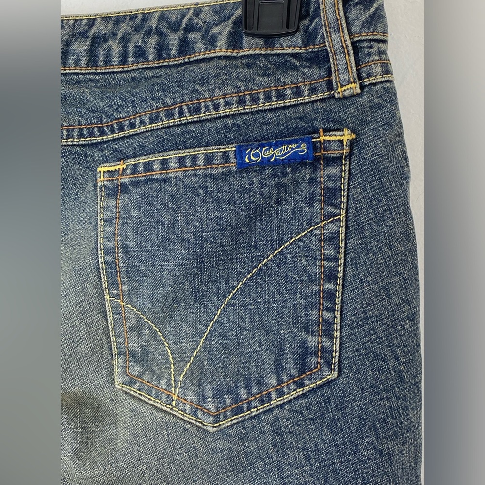 Vintage Blue Tattoo size 29 Women’s Blue Denim Low Rise Bootcut Jeans - Picture 6 of 9